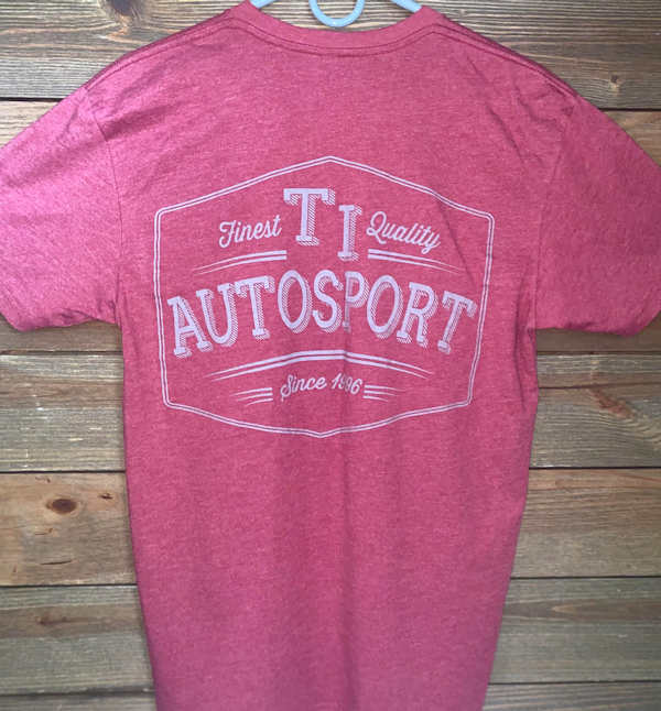 heather Red T-shirt with Gray Whiskey Logo
